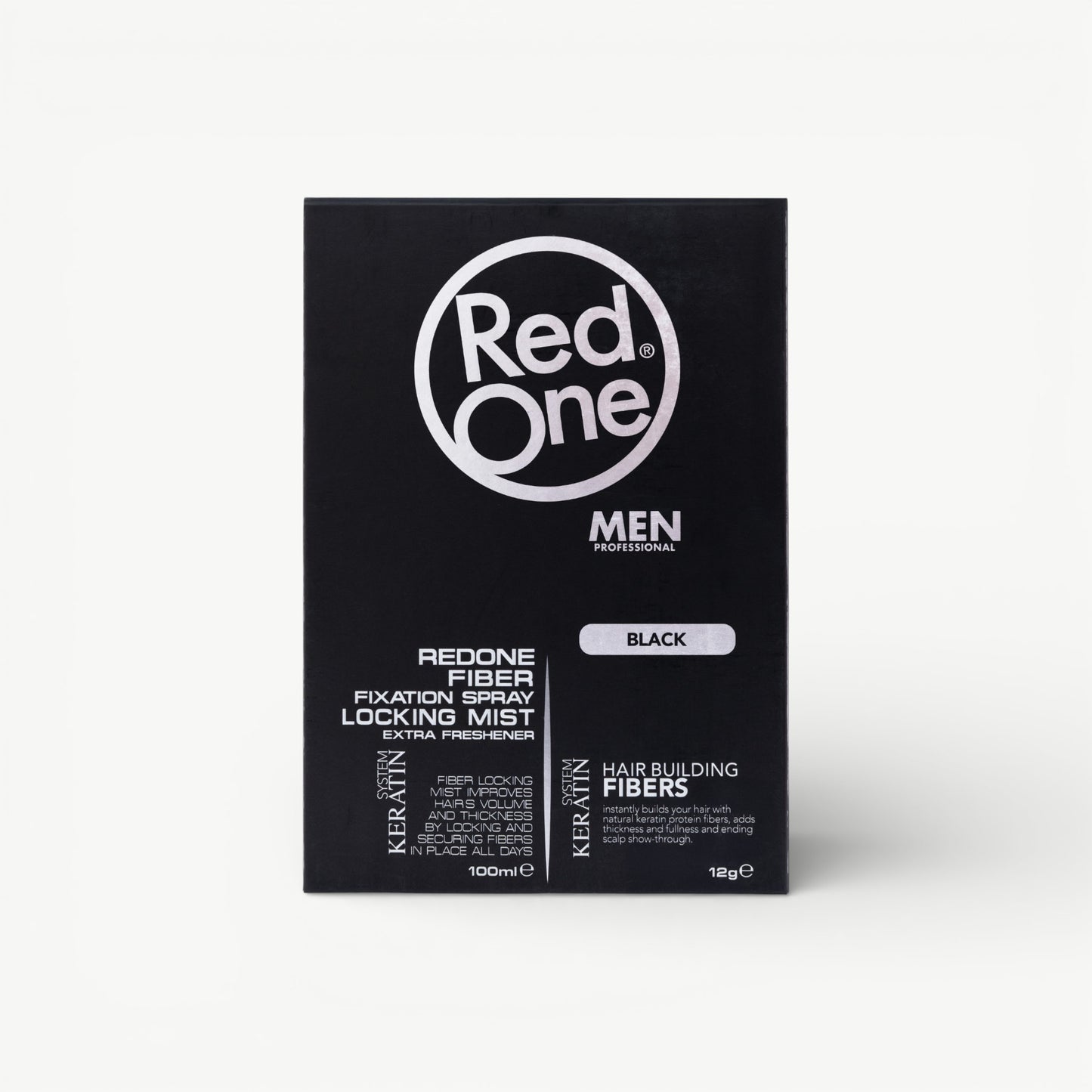 Hair Fiber Fixation Spray and Locking Mist Set - Black