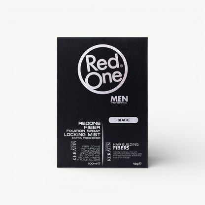 Hair Fiber Fixation Spray and Locking Mist Set - Black