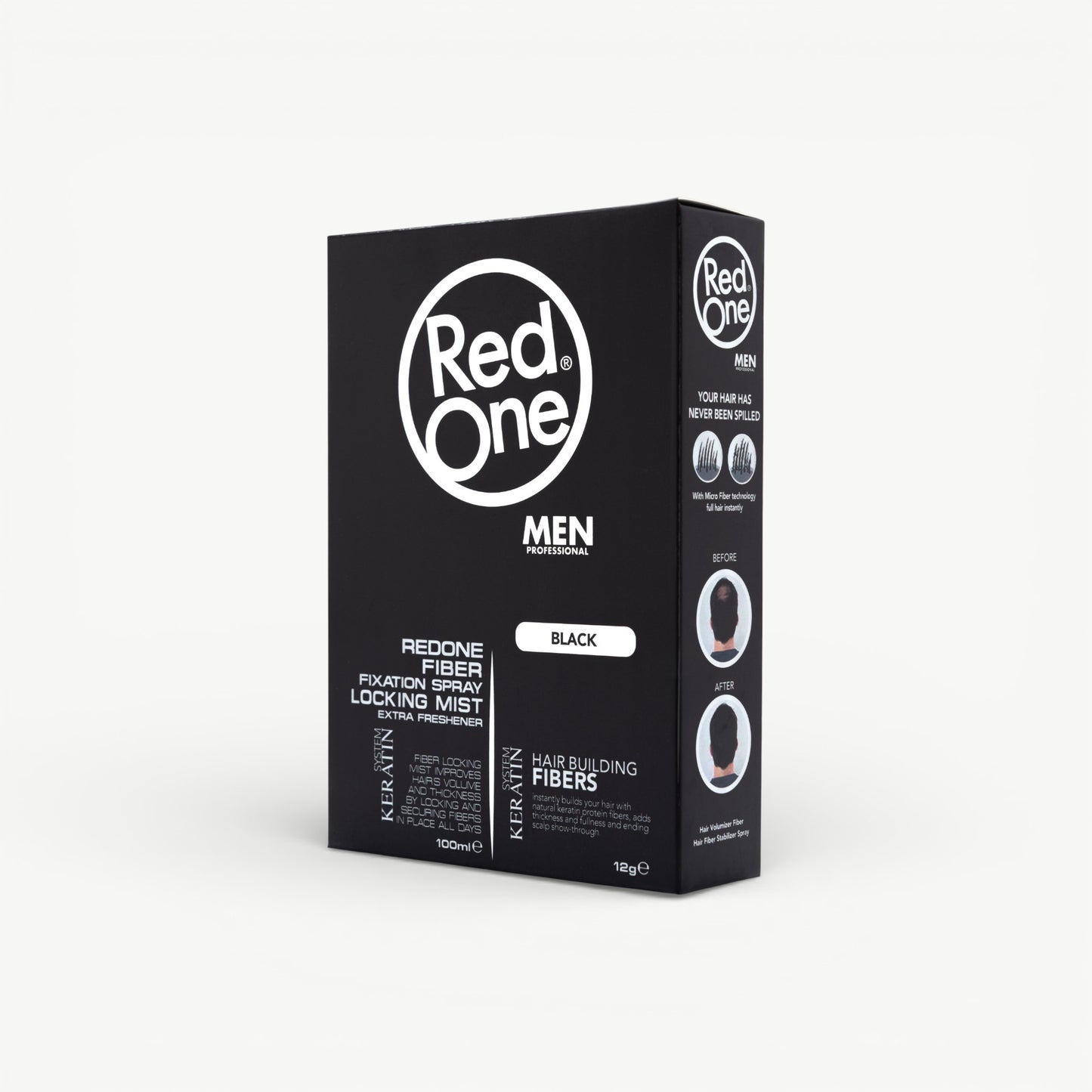 Hair Fiber Fixation Spray and Locking Mist Set - Black