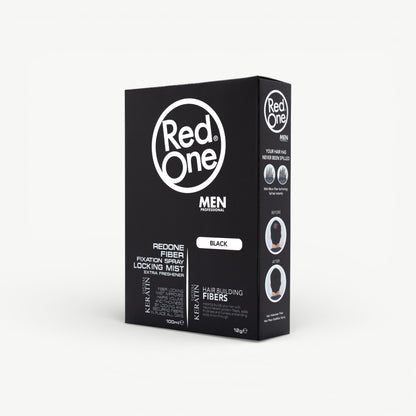 Hair Fiber Fixation Spray and Locking Mist Set - Black