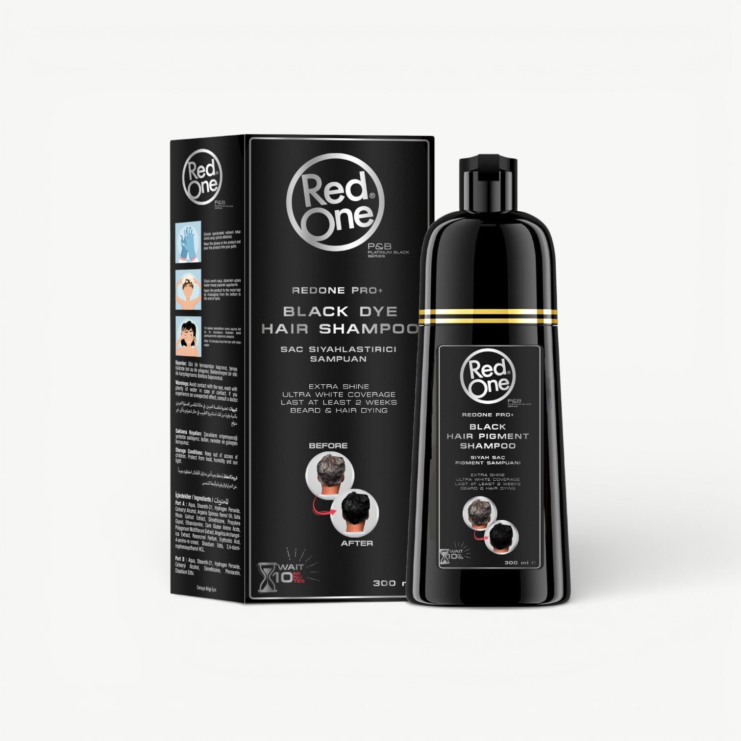 Black Dye Hair Shampoo 300ML/10.14OZ – RedOne USA
