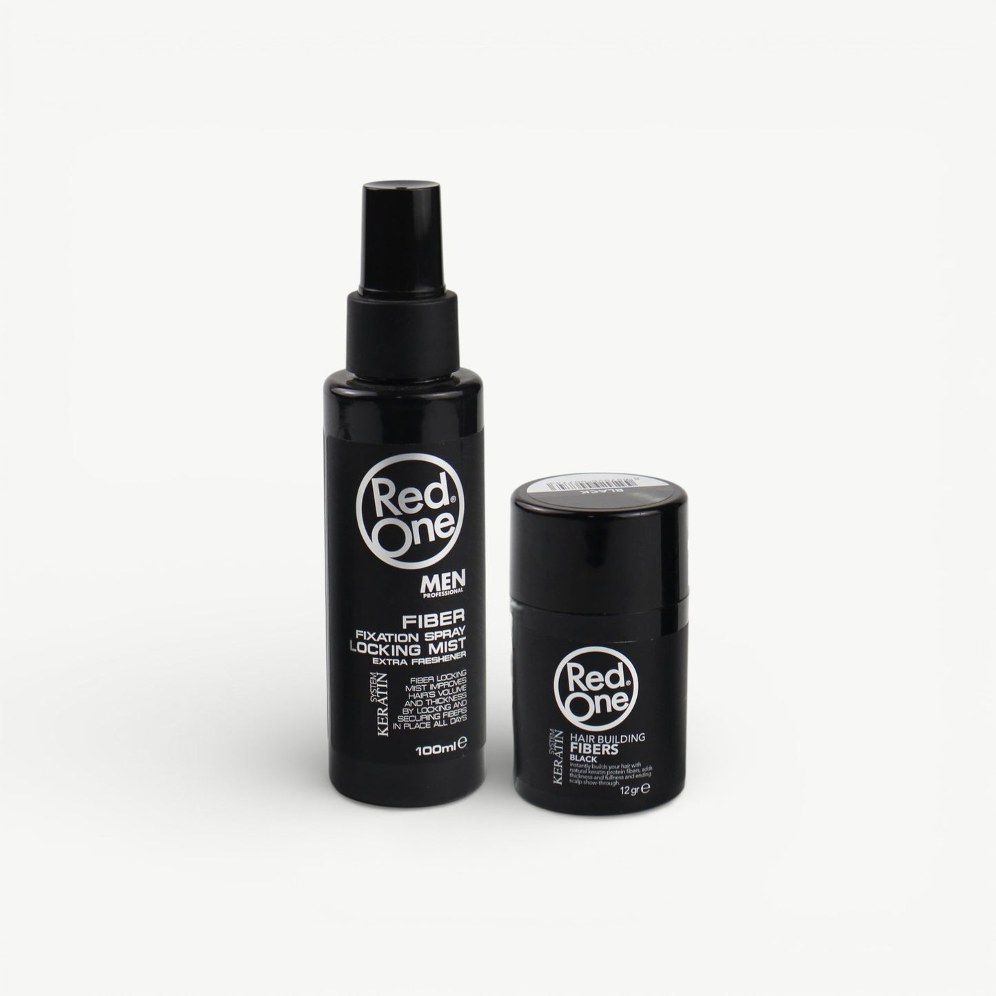 Hair Fiber Fixation Spray and Locking Mist Set - Black
