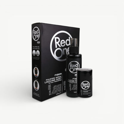 Hair Fiber Fixation Spray and Locking Mist Set - Black